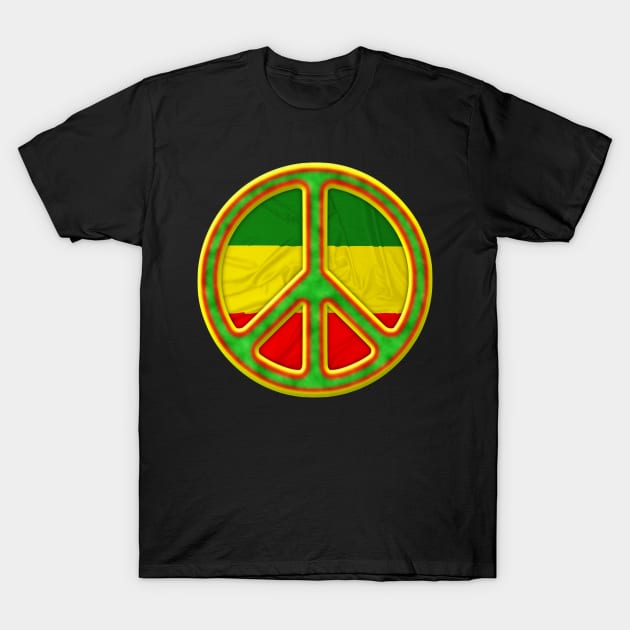 Rasta Peace Sign T-Shirt by macdonaldcreativestudios